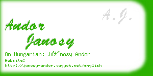 andor janosy business card